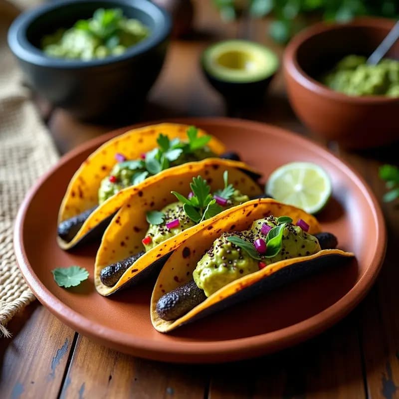 Tacos de gusanos de maguey con guacamole de aguacate negro: Receta prehispánica gourmet en 10 minutos