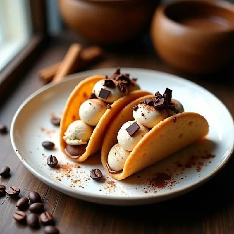 Tacos de Helado de Café y Galletas María: Postre Mexicano en 10 Minutos