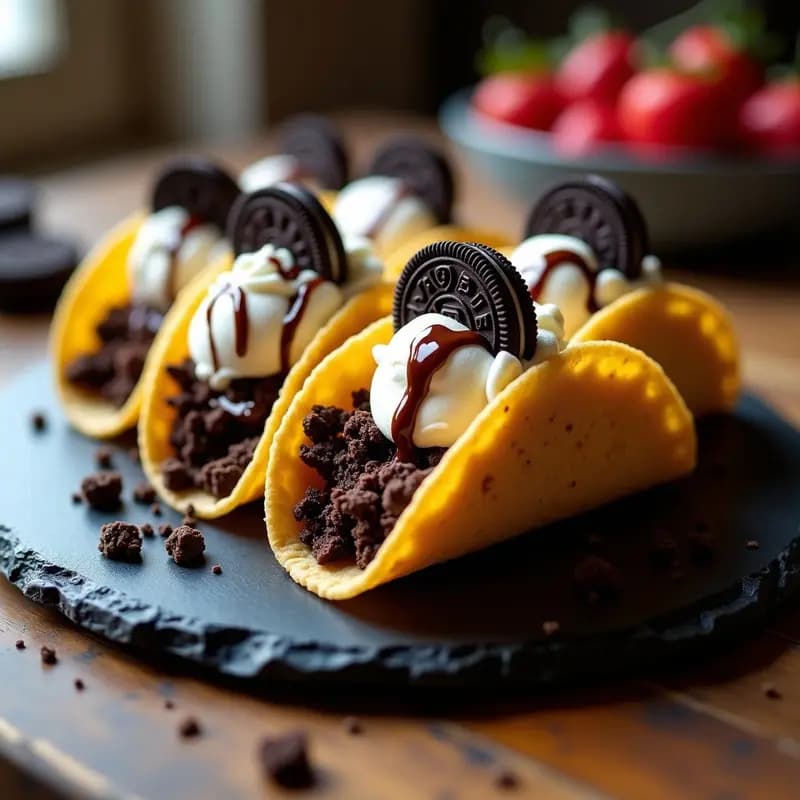 Tacos de Helado con Galleta Oreo y Trozos de Brownies: El Postre Mexicano que Desafía las Leyes de la Física