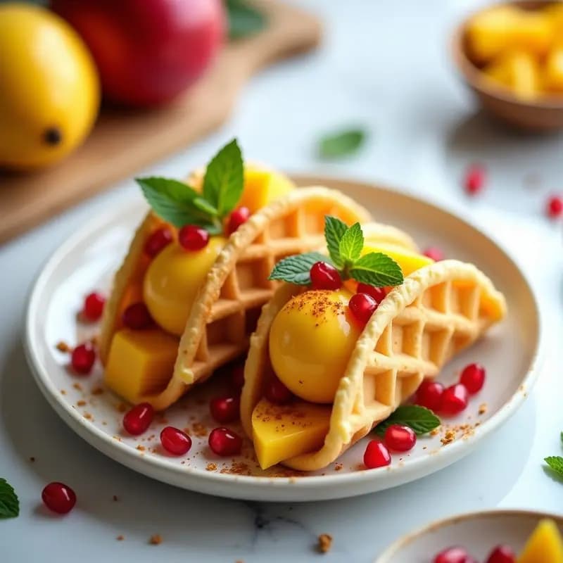 Tacos de Helado de Mango y Chile en Cono de Waffle: Receta Viral para Instagram