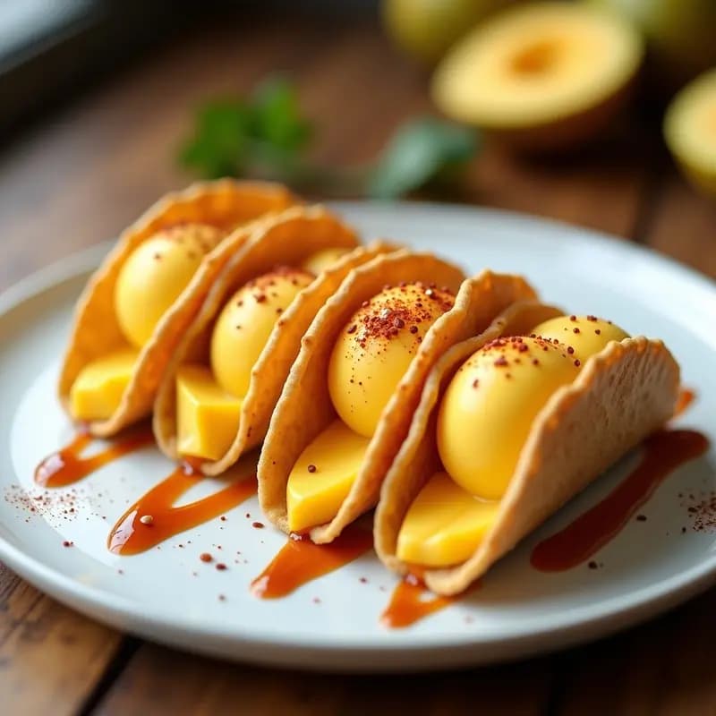 Tacos de Helado de Mango y Chile Tahín: Receta Dulce-Picante para TikTok en Airfryer