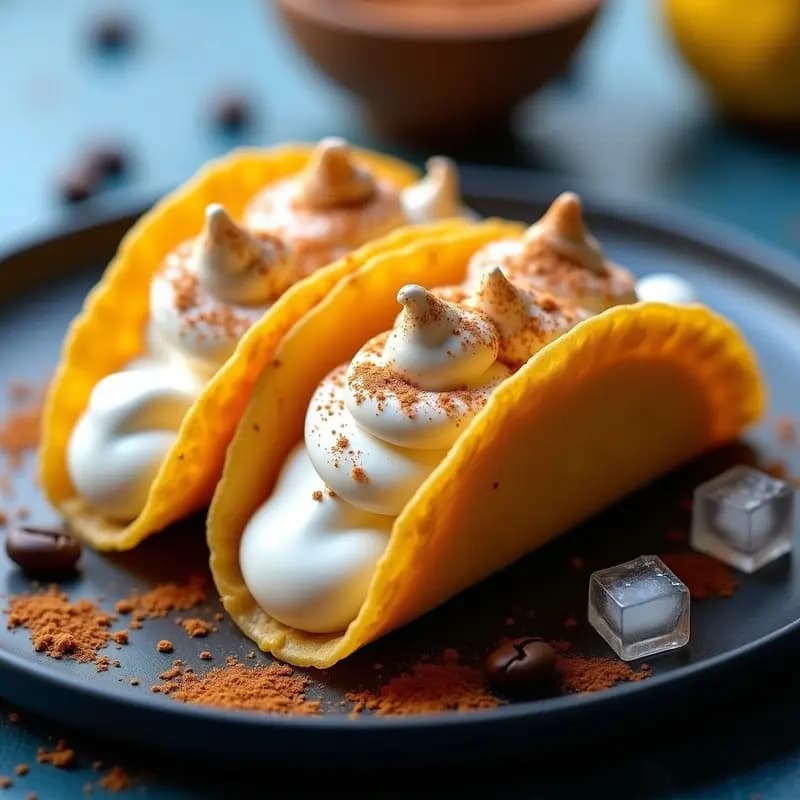 Tacos de Hielo de Café y Leche Merengada: Snack Helado para el Calor Extremo