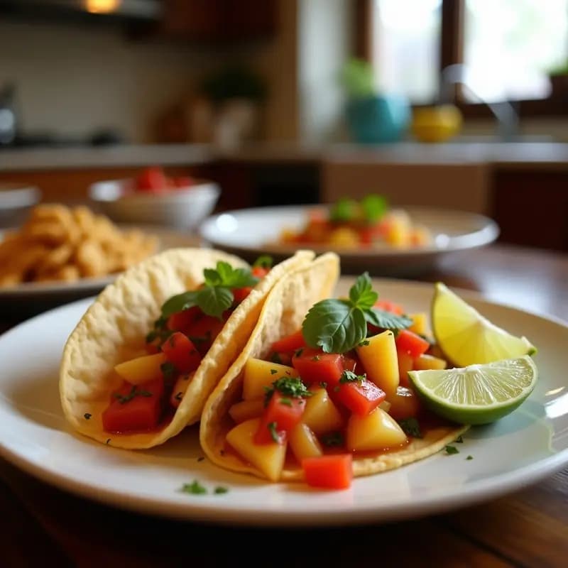 Tacos de Hielo de Frutas con Salsa de Chili y Lima: Postre Mexicano Picante y Refrescante