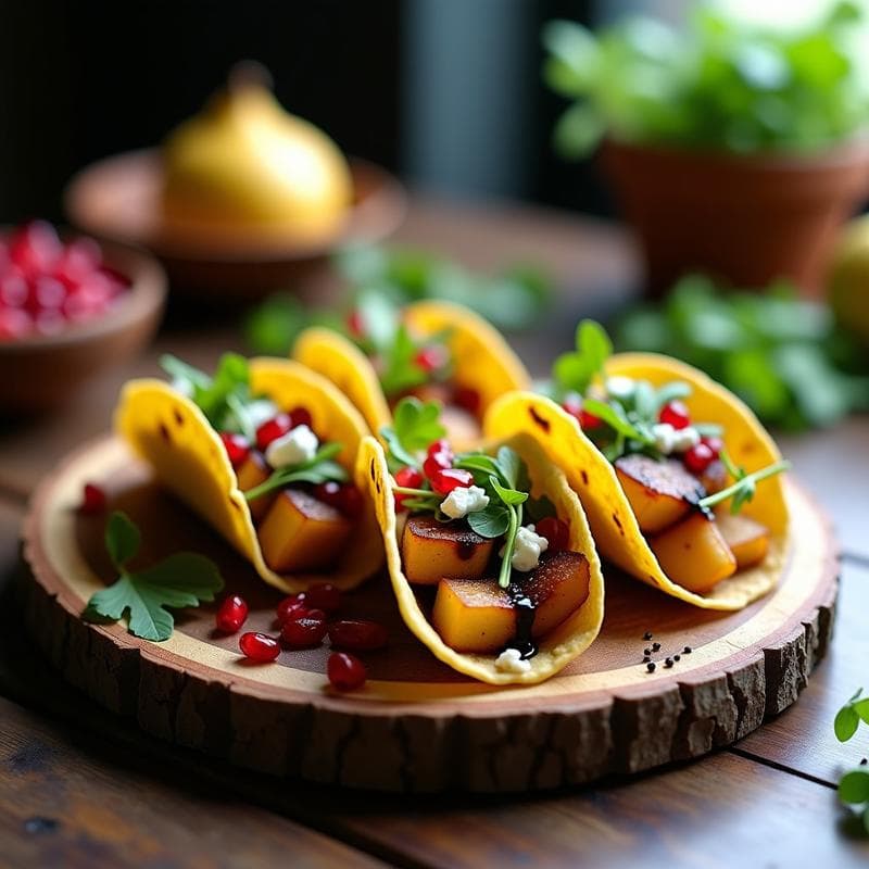 Tacos de higo chumbo y queso de cabra con reducción de vinagre balsámico: Receta gourmet en 10 minutos