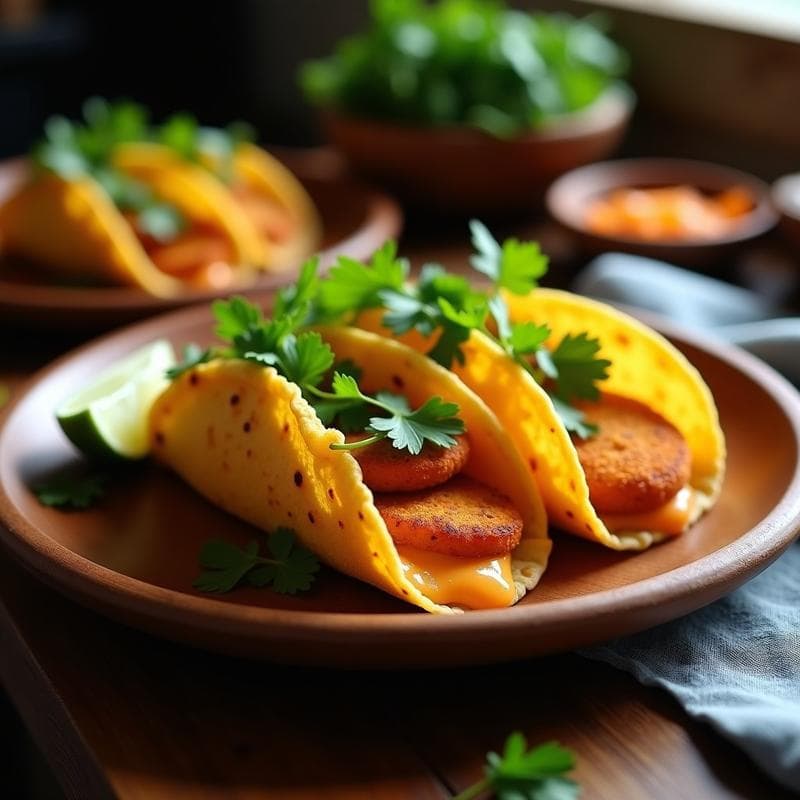 Tacos Dorados de Hobakjuk (Calabaza Coreana) y Queso Halloumi: Receta Fusion en Airfryer