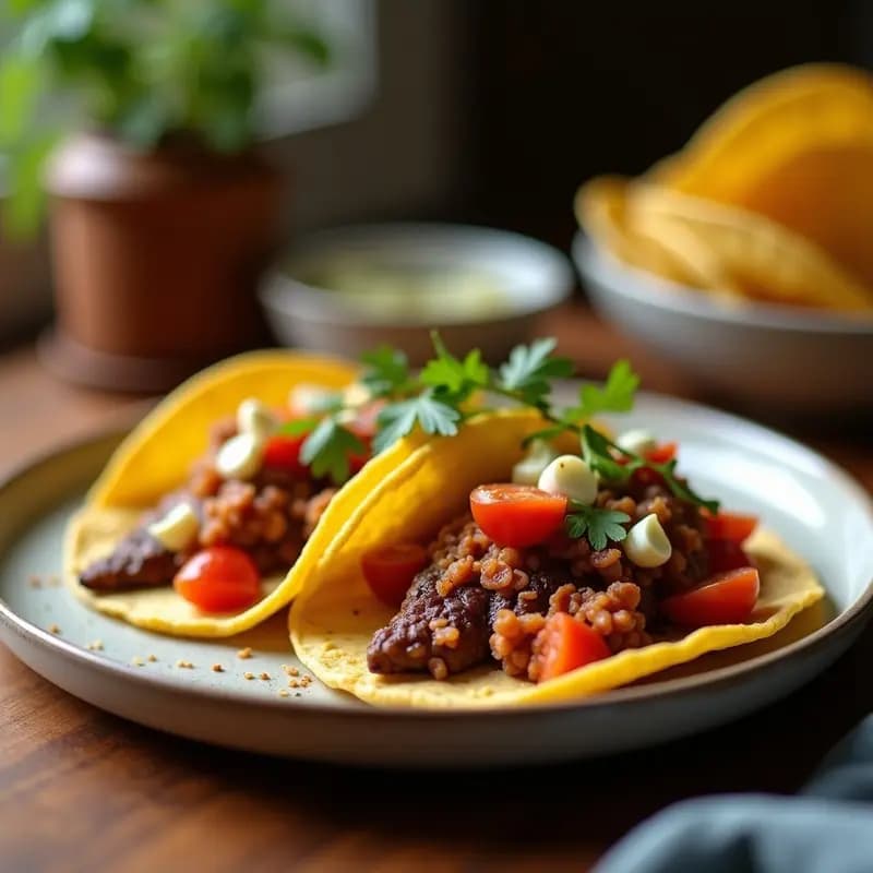 Tacos de Hoja de Lechuga con Picadillo de Berenjena y Especias: Receta Vegana Sin Gluten