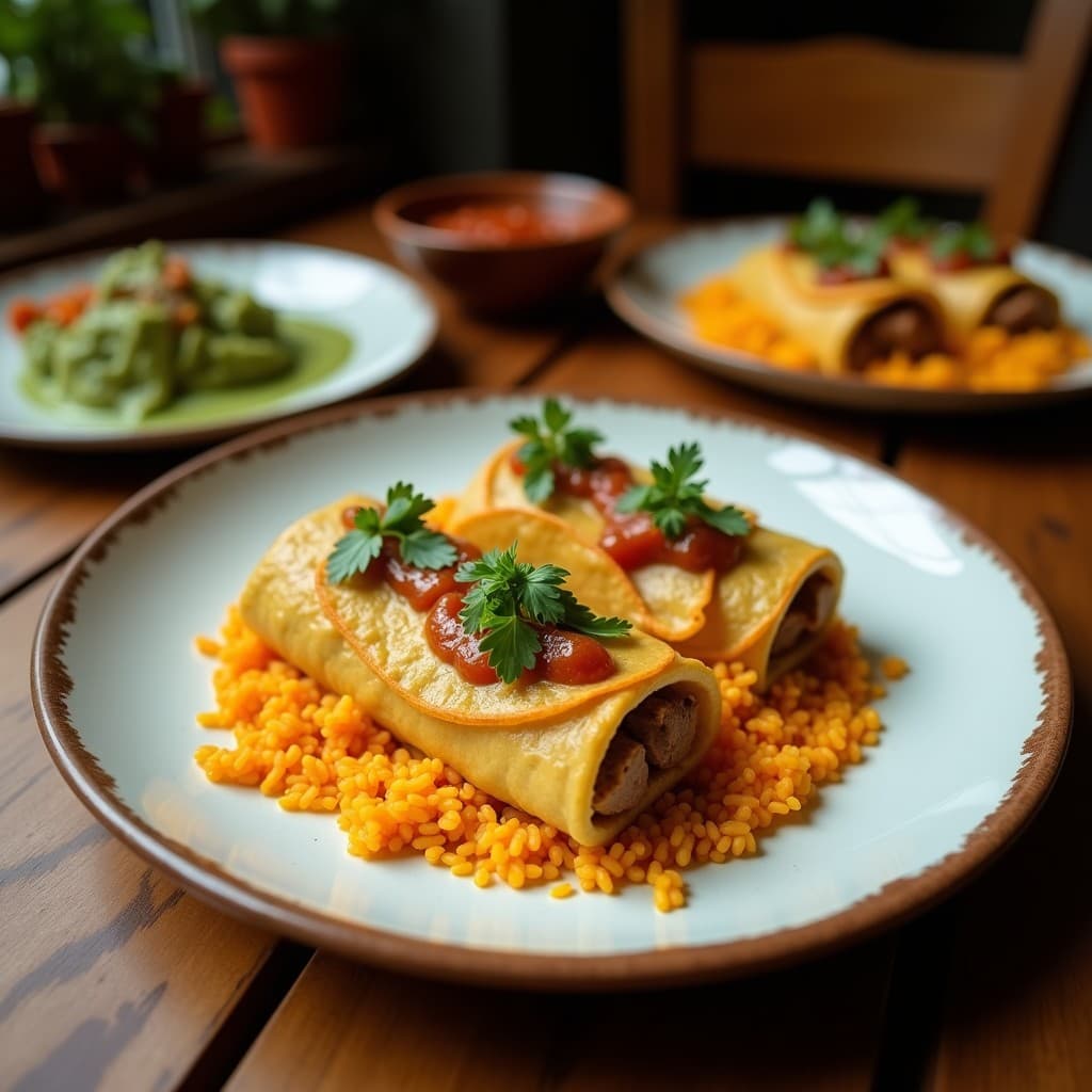 Tacos de Hoja de Parra Rellenos de Arroz Salvaje y Setas: Receta Armenio-Vegana