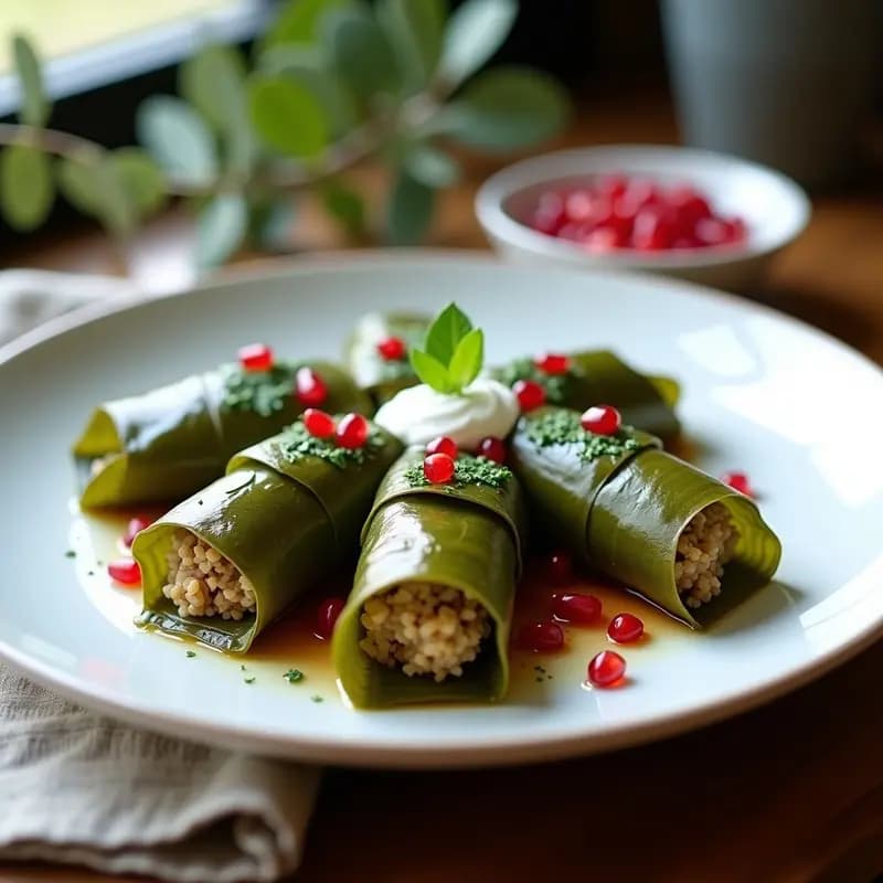 Tacos de Hoja de Parra Rellenos de Quinoa y Berenjena: Receta Mediterránea Sin Gluten