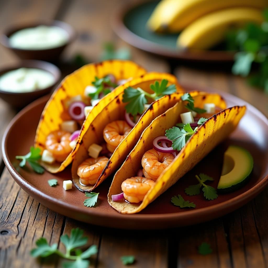 Tacos de Hoja de Plátano Rellenos de Camarones al AjíLLimo: Receta Ecuatoriana en Airfryer