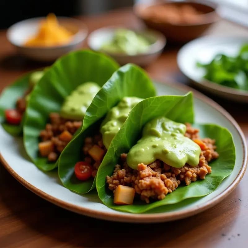 Tacos de Hoja de Plátano con Relleno de Carne de Res y Salsa de Guacamole: Receta Colombiana en Airfryer