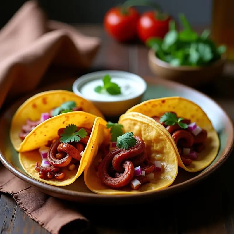 Tacos de Hoja de Plátano con Pulpo al Moorish: Receta Mexicana-Arabe en Airfryer