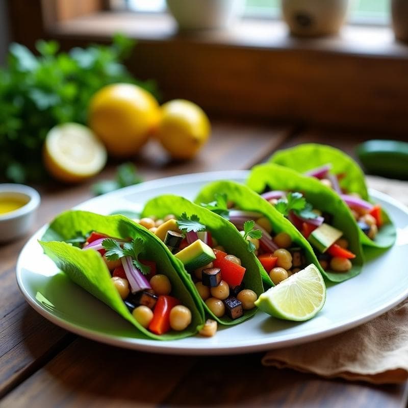 Tacos de Jardín con Base de Hoja de Plátano: Receta Vegana Sin Gluten y Comestible