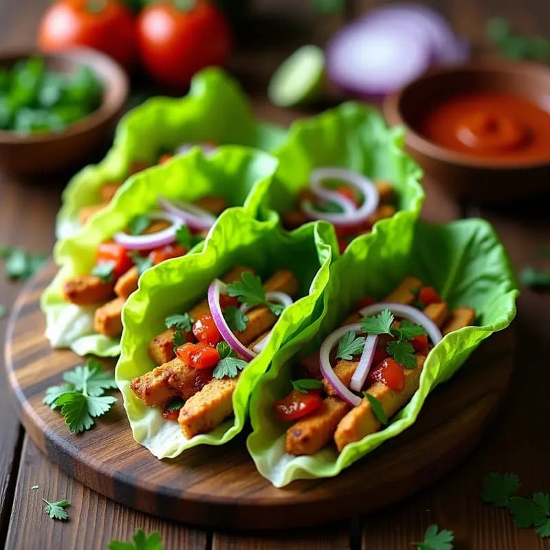 Tacos de Hojas de Lechuya Rellenos de Pollo al Chipotle: Receta Mexicana Sin Carbohidratos