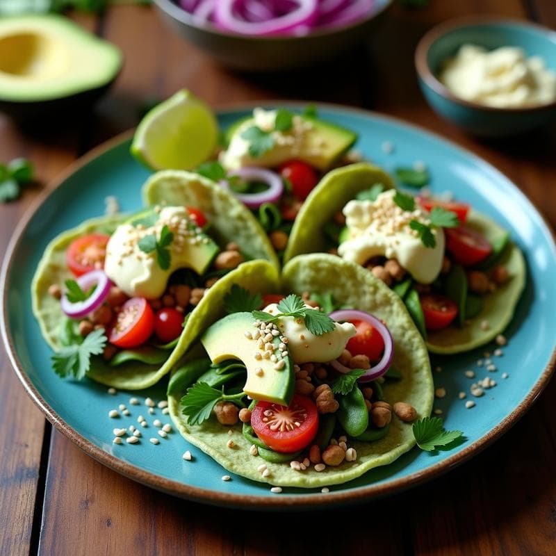Tacos de Hojas de Nopal con Queso de Anacardos: Receta Vegana y Sin Horno
