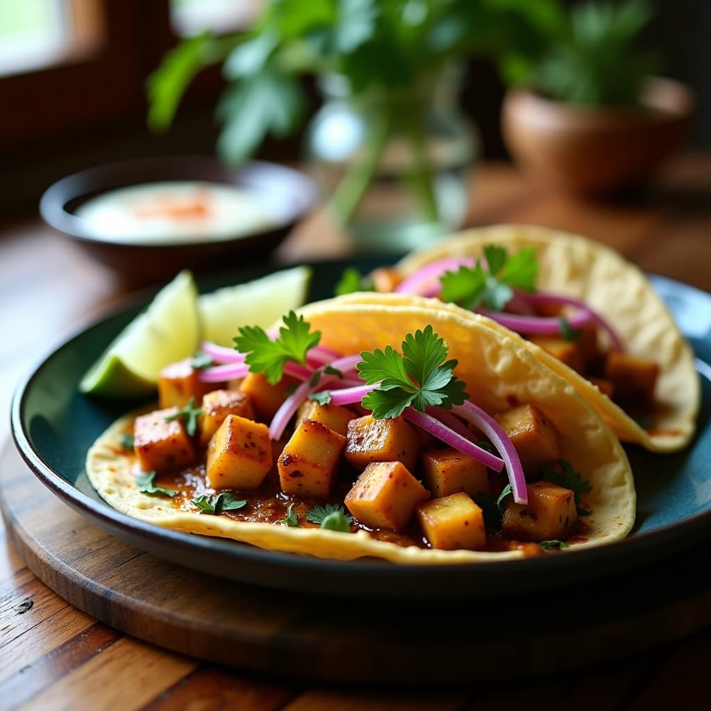 Tacos de Hongo Ostra y Queso paneer: Receta india en Airfryer con especias garam masala