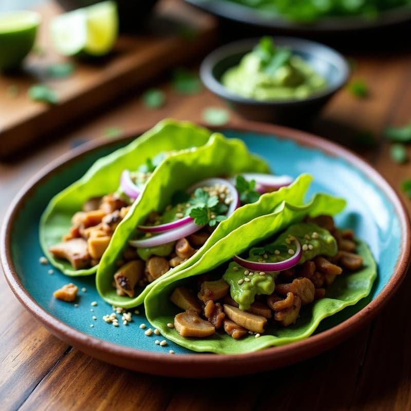 Tacos de Hongos Oestra con Chimichurri de Perejil: Receta Vegana y Alta en Proteína