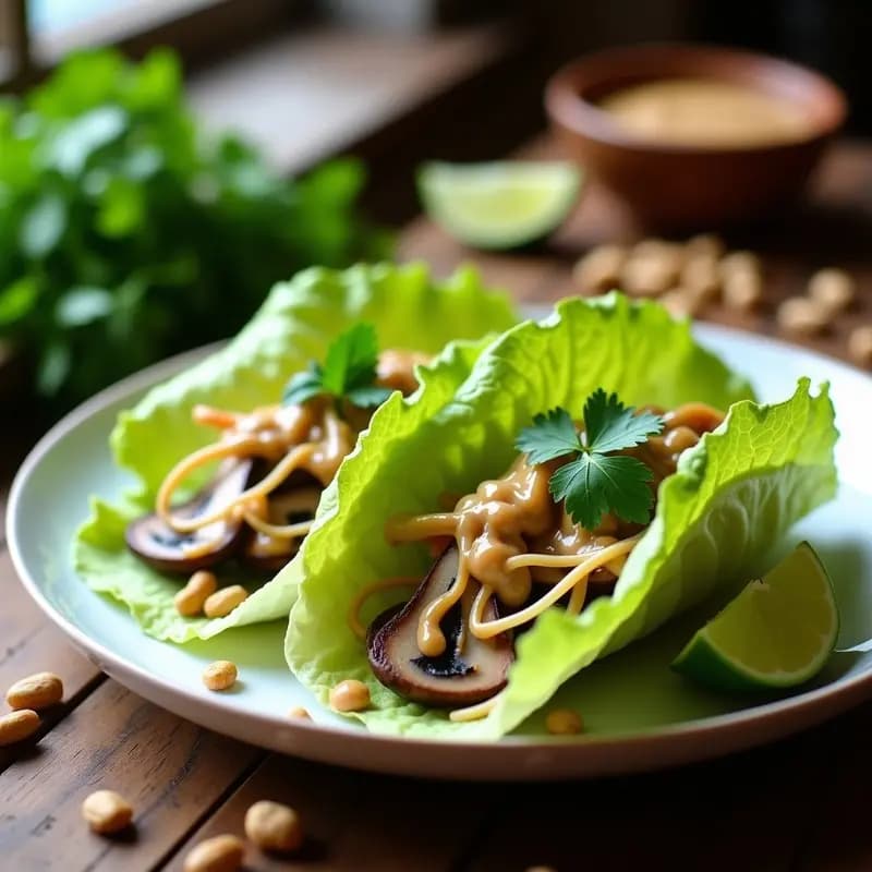 Tacos de Hongos Ostra y Jicama con Salsa de Cacahuetes: Receta Mexicana Crudivegana