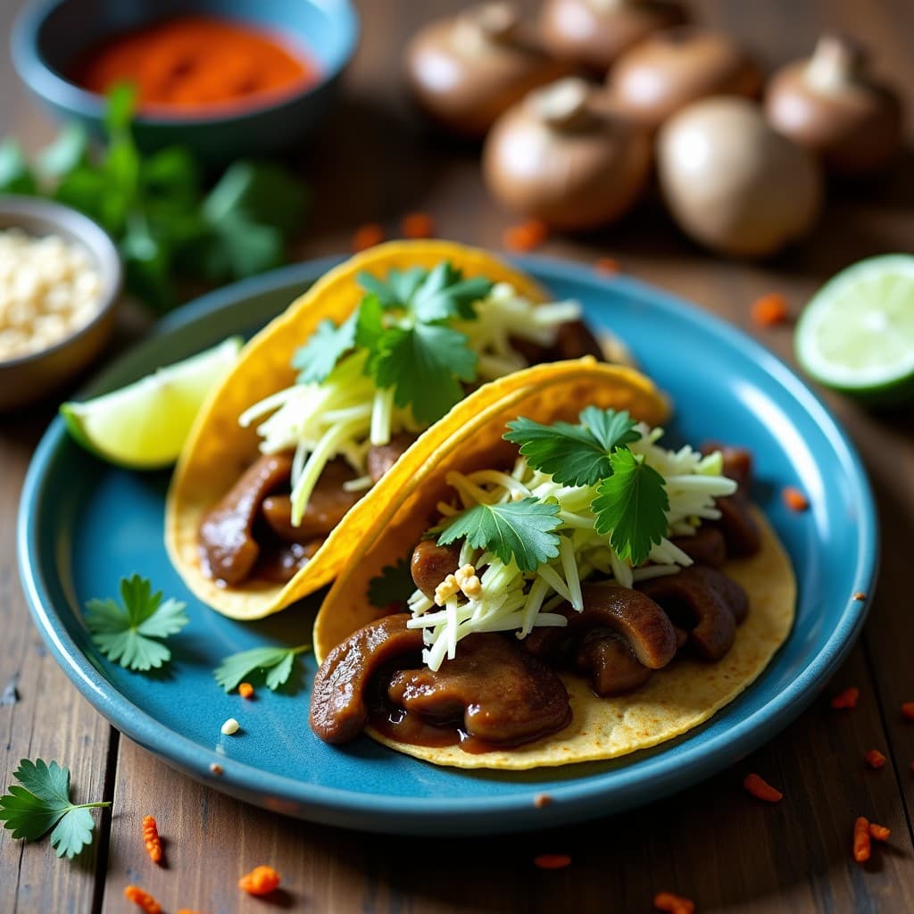 Tacos de Hongos Ostra y Queso Vegano: Receta Mexicana en Olla Express con Toque Ahumado