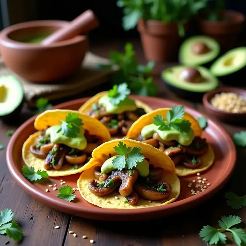 Tacos de Hongos Ostra con Rajas Poblano: Receta Mexicana Vegana y Keto