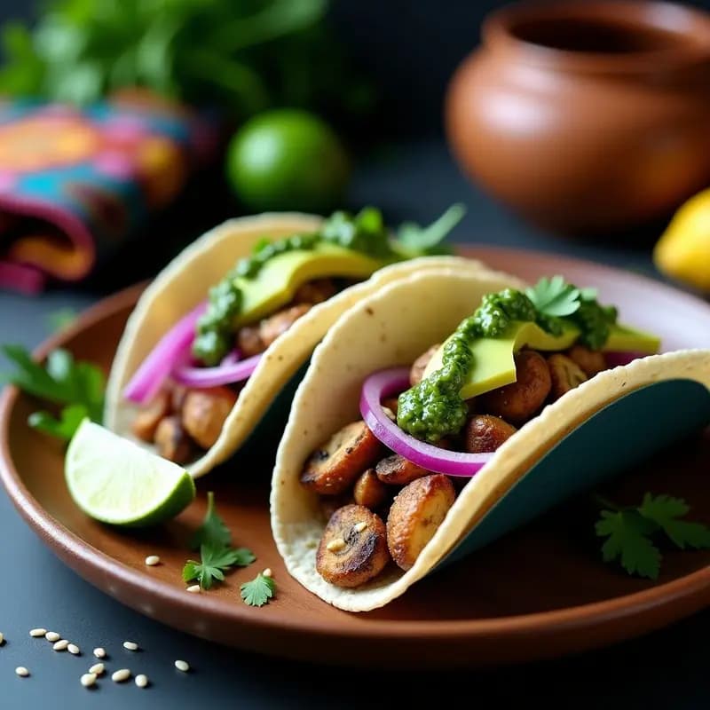 Tacos de Hongos Ostreatus con Chimichurri: Receta Mexicana Vegana y Alta en Hierro