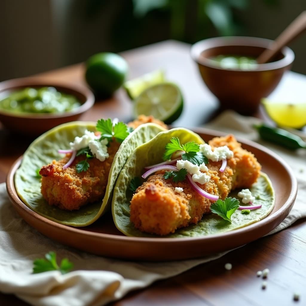 Tacos de Hongos Ostreatus con Salsa Verde y Queso de Cabra: Receta en Airfryer con Toque Mexicano
