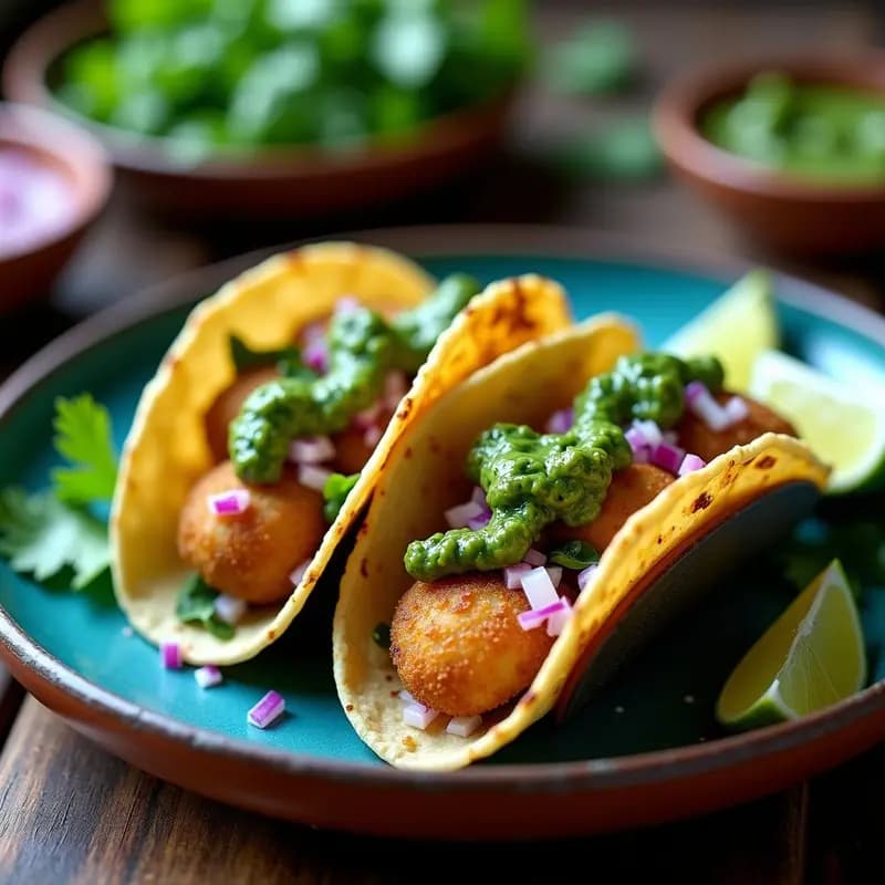 Tacos de Hongos Oyster y Chimichurri de Cilantro: Receta Mexicana Sin Gluten en Airfryer