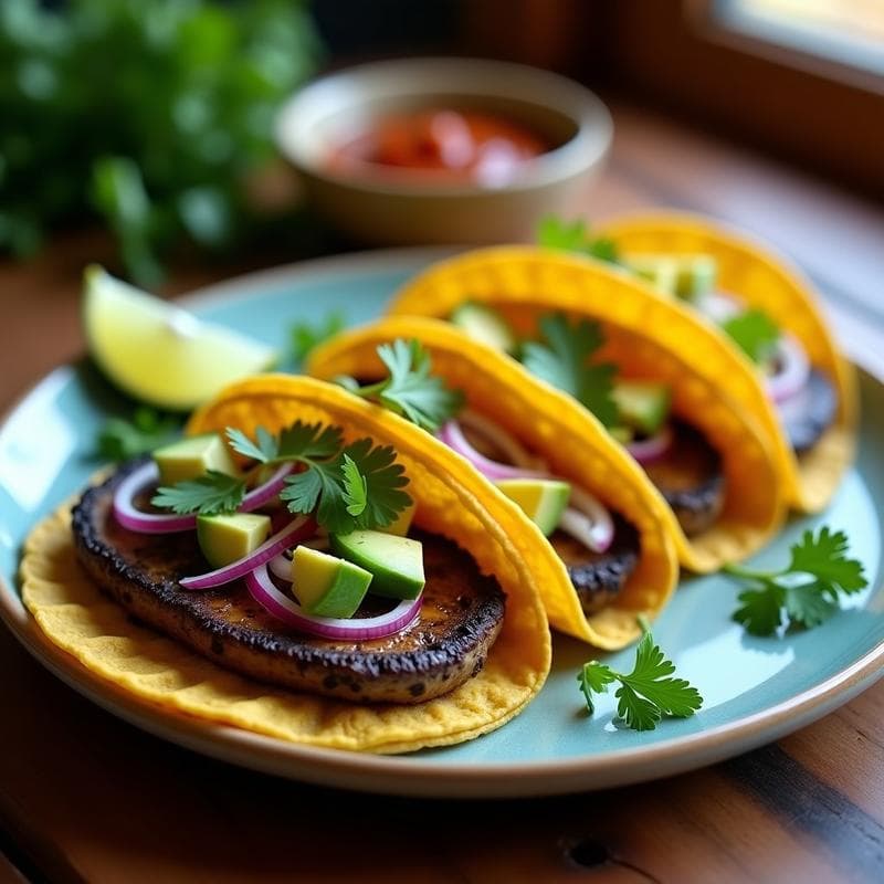 Tacos de Hongos Portobello en Airfryer: RecetaUltra Umami y Sin Gluten en 15 Minutos