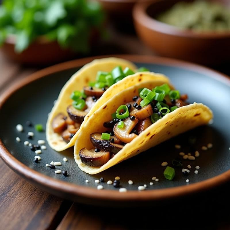 Tacos de Hongos Shimeji y Misozuke: Receta Japonesa Fermentada en 20 Minutos con Umami Explosivo