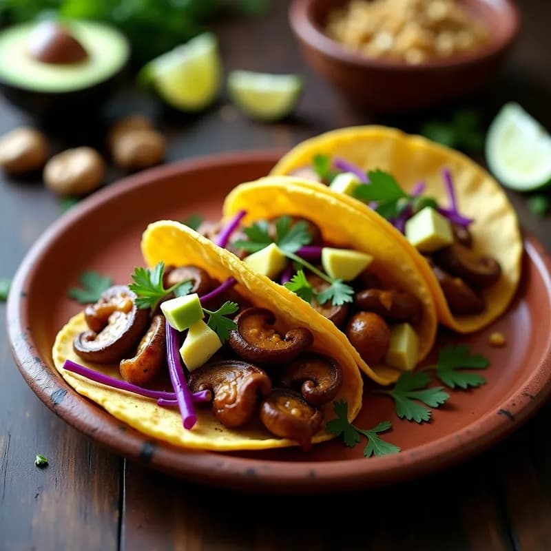 Tacos de Hongos Shitake al Ajillo: Receta Crujiente en Airfryer con 5 Ingredientes