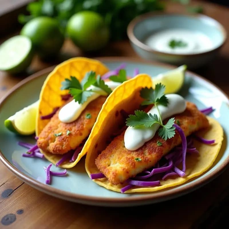 Tacos de Pescado al Horno: Receta Crujiente y Baja en Calorías con Especias Mexicanas