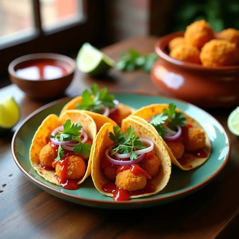 Tacos de Coral de Huauzontle con Salsa de Guajillo: Receta Mexicana Vegana en Airfryer