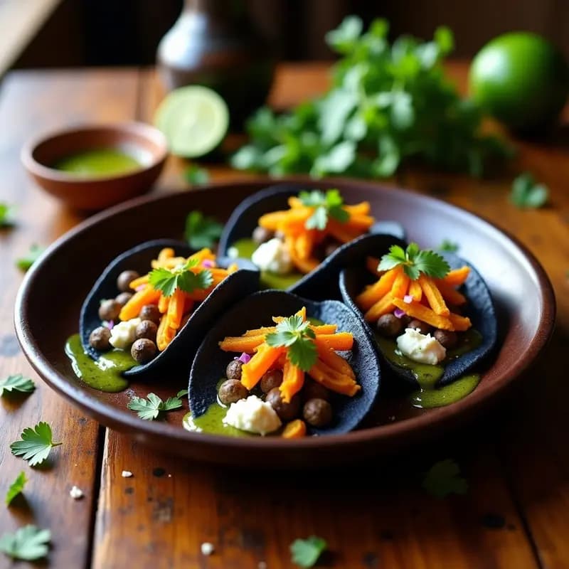 Tacos de Huitlacoche y Flor de Calabaza: Receta Mexicana Premium con Ingredientes Autóctonos