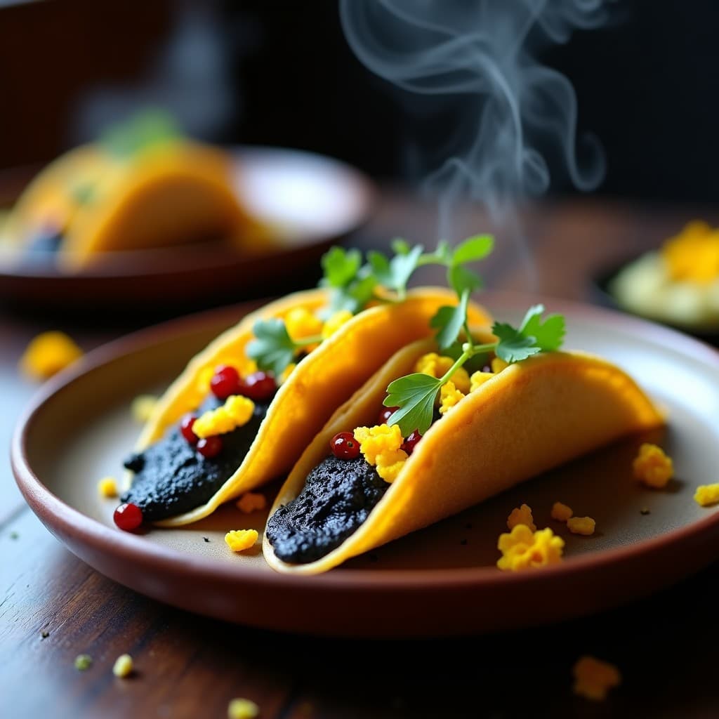 Tacos de Huitlacoche y Flor de Cempasúchil: Receta Mexicana de Autor en Thermomix
