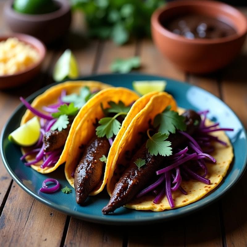 Tacos de Iguana Ahumada con Mole Negro: Receta Oaxaqueña Tradicional y Nutritiva