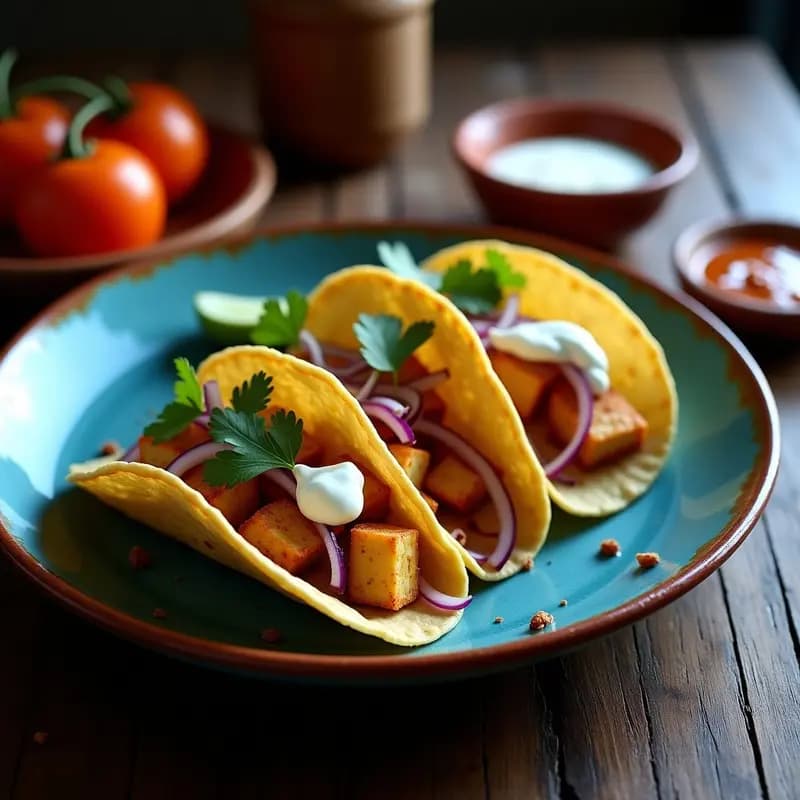 Tacos de Ingredientes Secretos con Salsa de Tamarindo: Receta Fusiones Mexicana-India en Airfryer