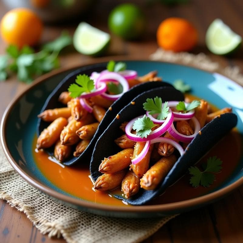 Tacos de Insectos Crujientes con Salsa de Tamarindo: Receta Mexicana Alta en Proteína