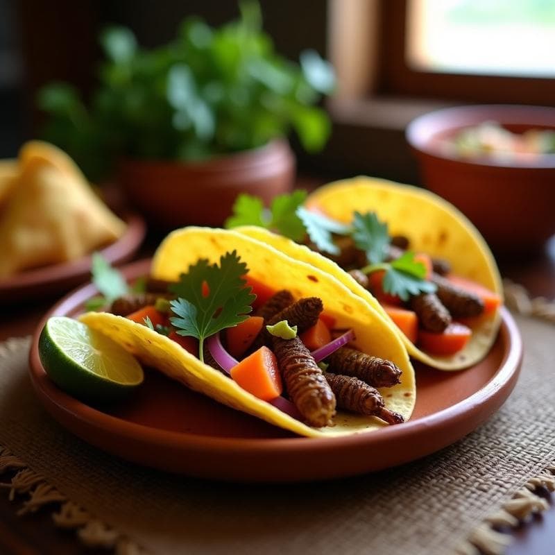 Tacos de Insectos Escabechados: Receta Mexicana Alta en Proteína y Sostenible en Airfryer