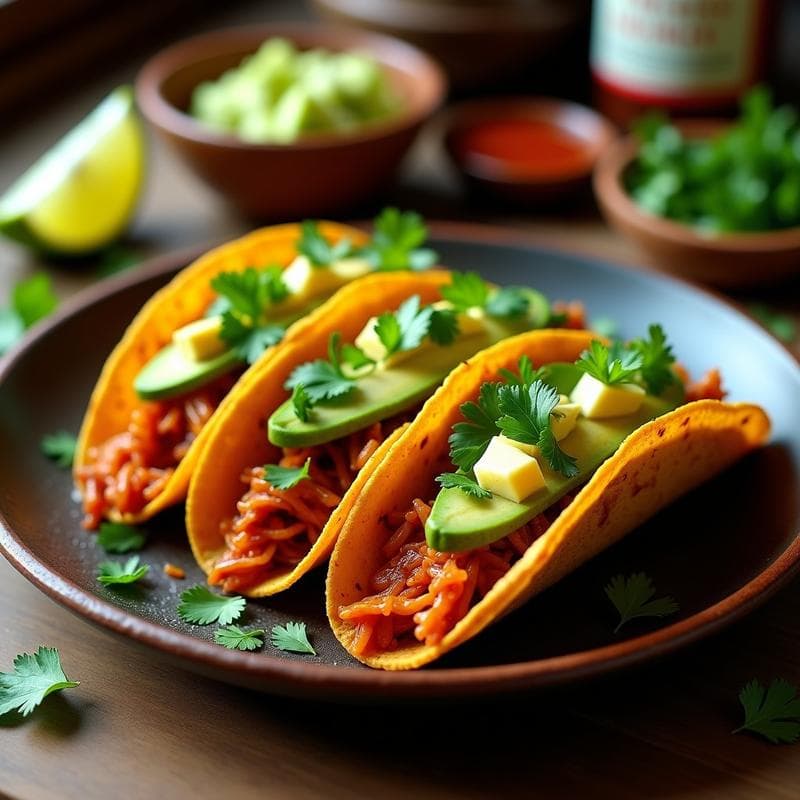 Tacos de Jackie Fruit Desmenuzada con Adobo de Chipotle: Receta Vegana en Airfryer con Textura Carnosa
