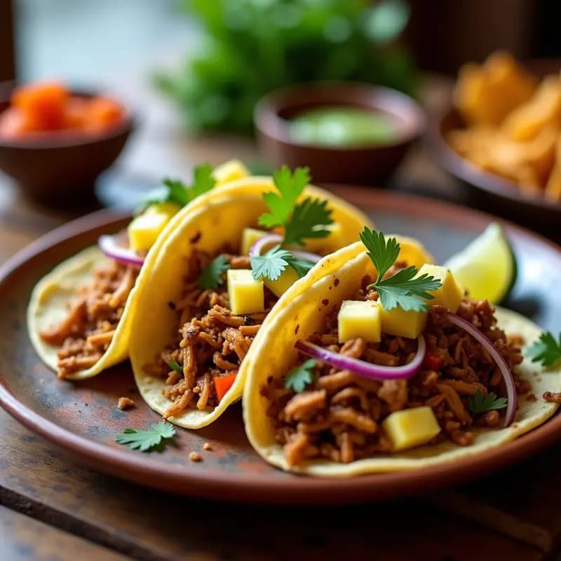 Tacos de Jackfruit Desmenuzado al Pastor: Versión Vegana de la Receta Mexicana Clásica