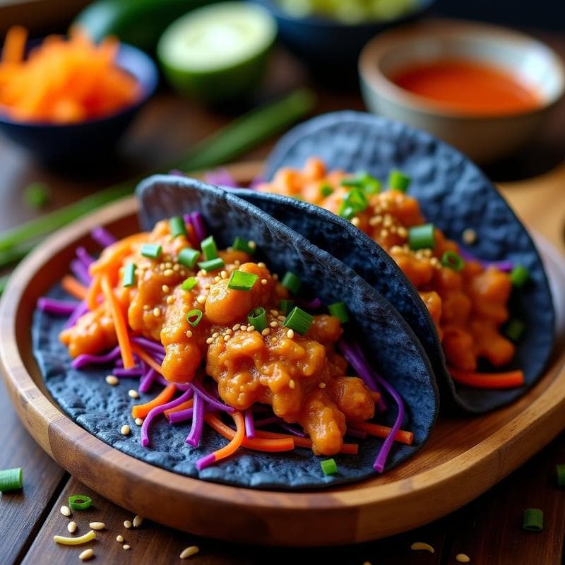 Tacos de Jackfruit y Kimchi: Receta Coreana Vegana en Airfryer con Sabor Umami
