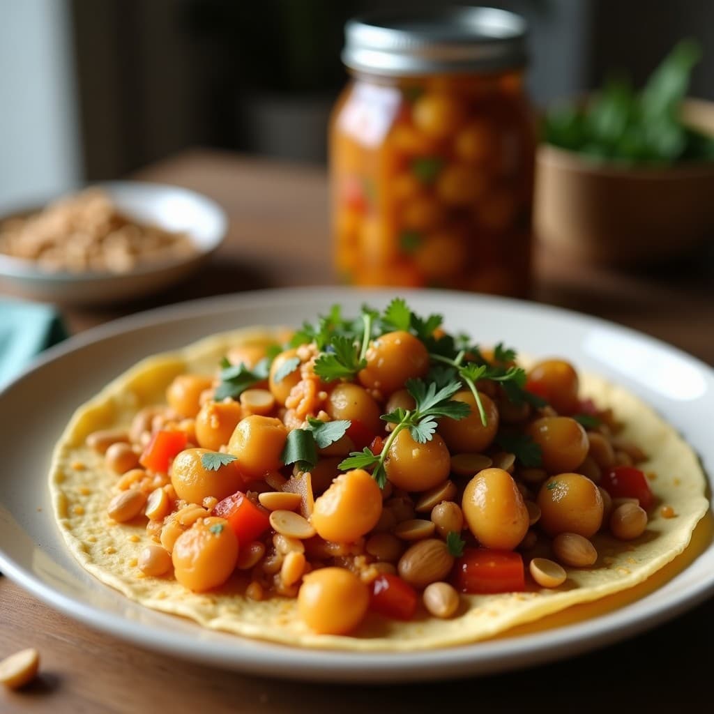 Tacos de Jackfruit Desmenuzado con Mole de Cacahuete y Hoja Santa: Receta Vegana y México-Fusión