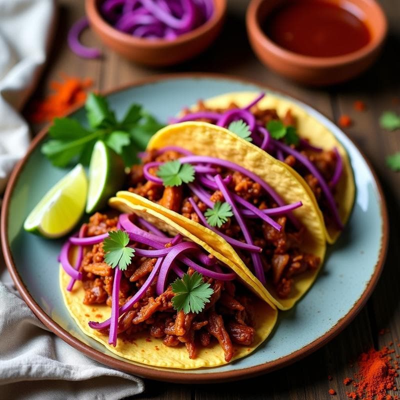 Tacos de Jackfruit Marinado en Salsa Barbacoa y Col Morada: Receta Vegana para Tupper