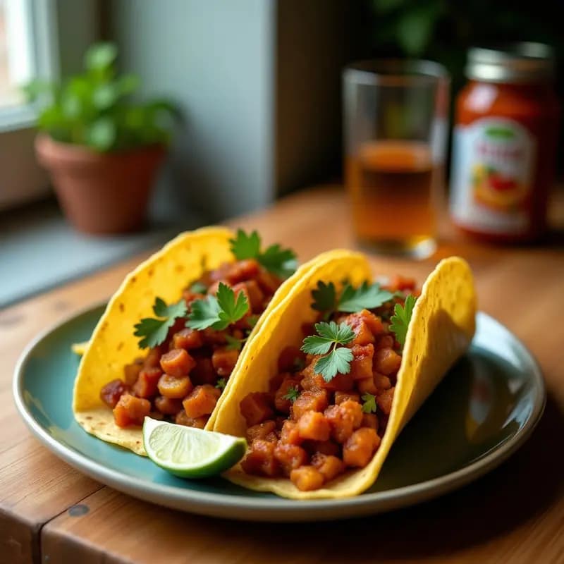 Tacos de Jackfruit Desmenuzado con Salsa Chipotle: Receta Mexicana Vegetariana y Crujiente