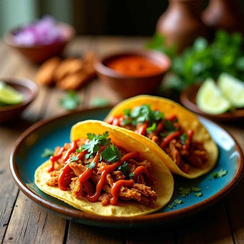 Tacos de Jackfruit Desmenuzado con Salsa de Tamarindo: Receta Vegana en Airfryer con Toque Mexicano