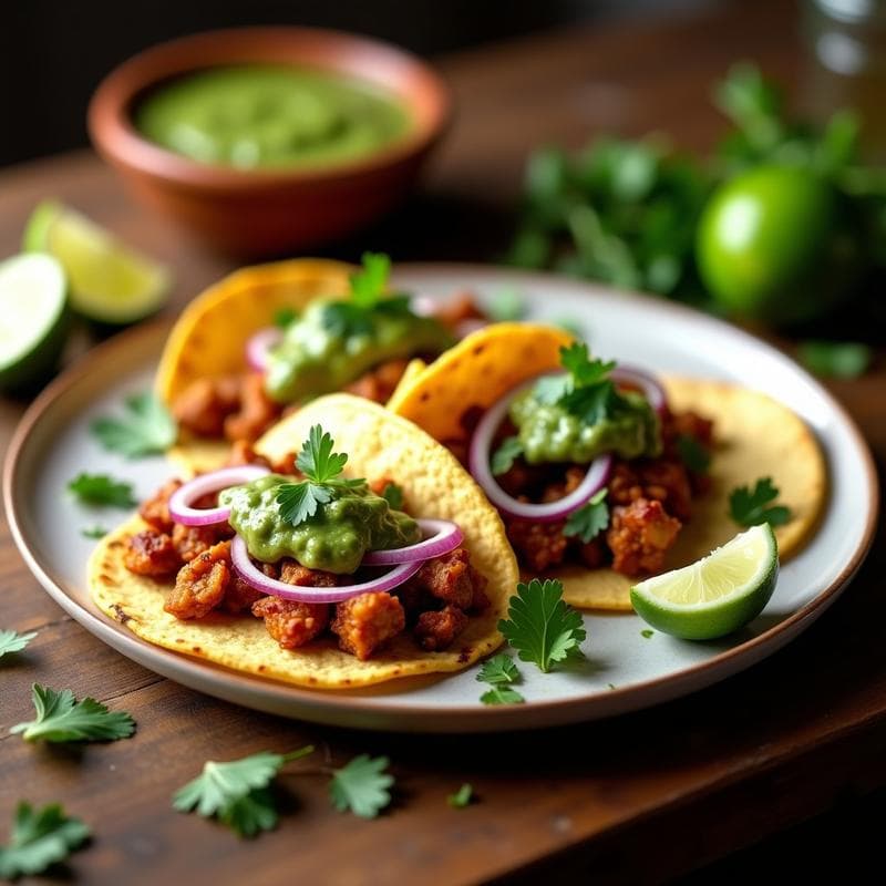 Tacos de Jackfruit Desmenuzado con Salsa Verde y Queso Vegano: Receta Mexicana Sin Gluten