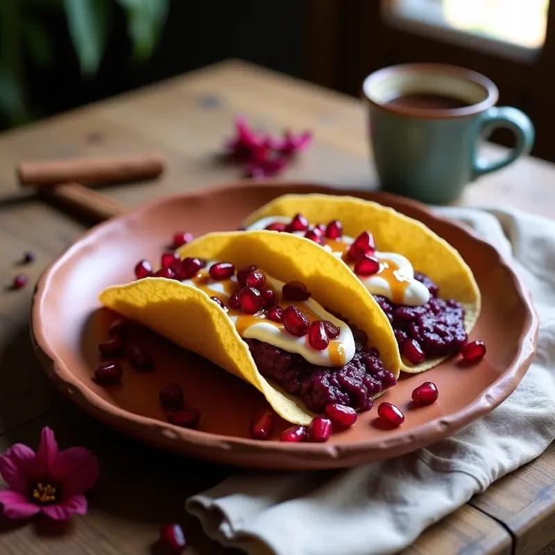Tacos de Jamaica con Café con Leche Vegano: Receta Única y Energizante en 20 Minutos