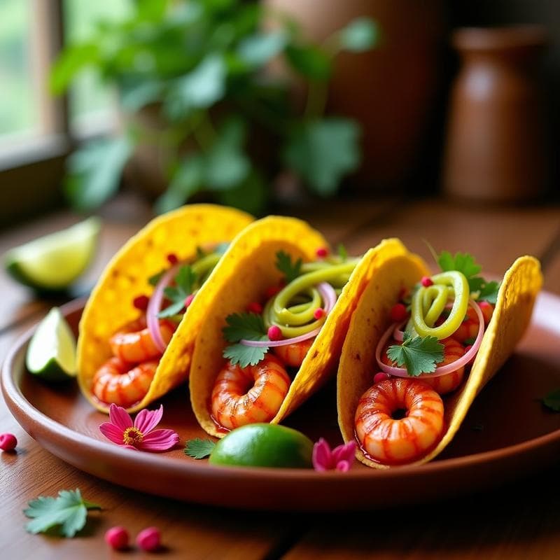 Tacos de Jamaica con Camarón y Encurtido de Mango: Receta Caribena Rápida y Alta en Omega-3