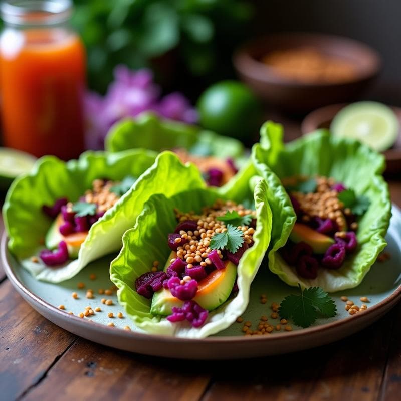 Tacos de Jamaica Crudiveganos con Aderezo Picante: Receta Sin Cocinar en 15 Minutos
