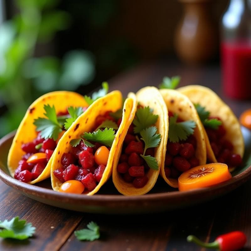 Tacos de Jamaica con Encurtidos de Mango Habanero: Receta Caribena en 20 Minutos