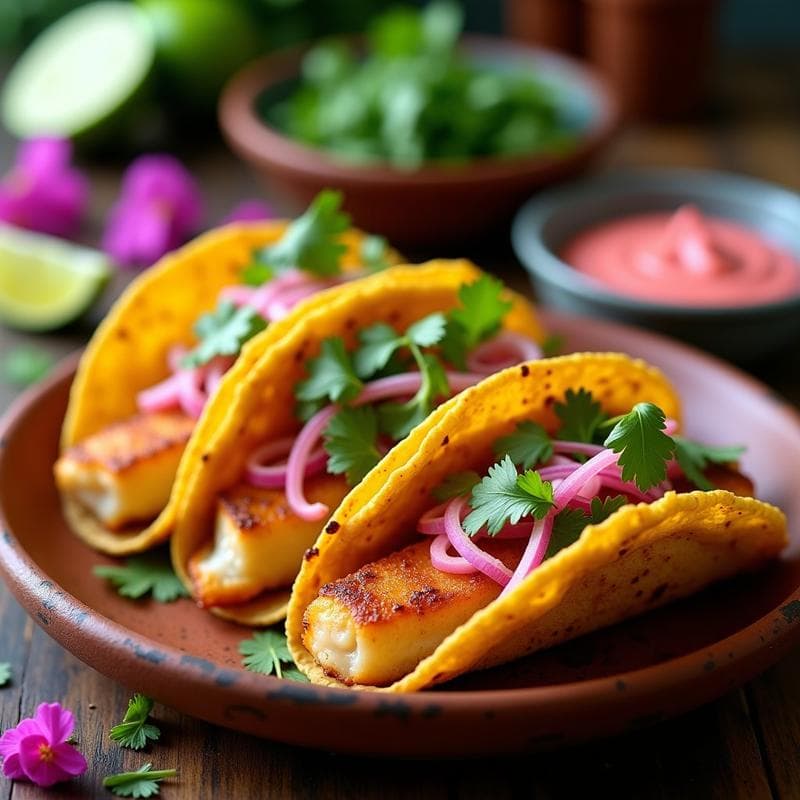 Tacos de Jamaica y Pescado: Receta en Airfryer con Sabores del Caribe en 20 Minutos